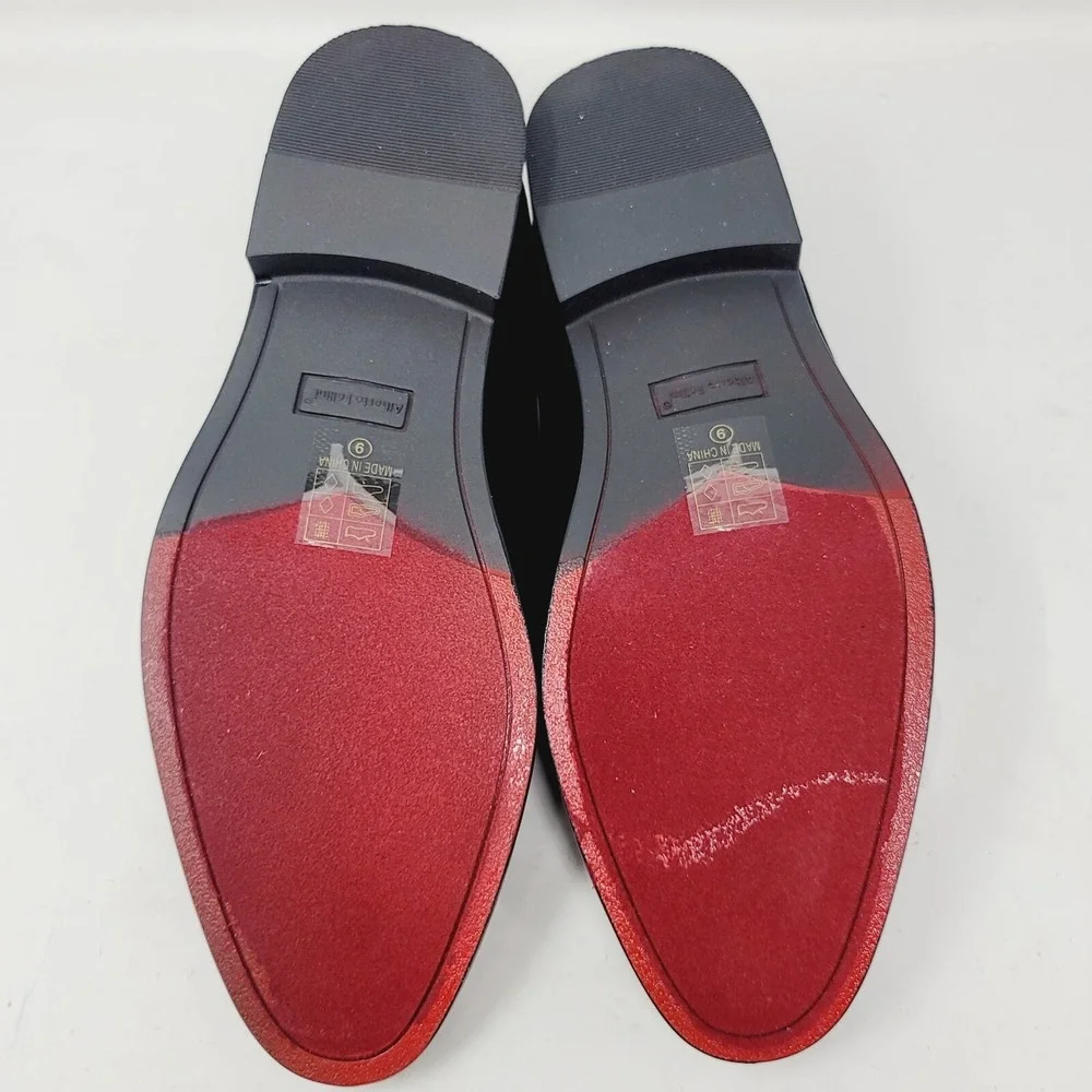 Alberto Fellini‎ Men's Loafers Sz 9 M Sparko 03 Dress Shoes Black Almond Toe